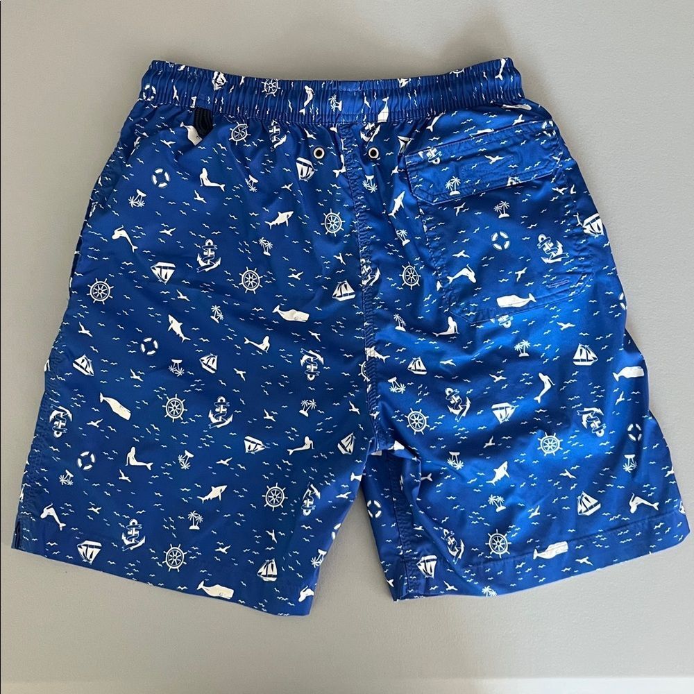 Brooks Brothers Big Boy’s Swim Trunks Coastal Ocean Boat Anchor Whale Size L - Picture 2 of 6